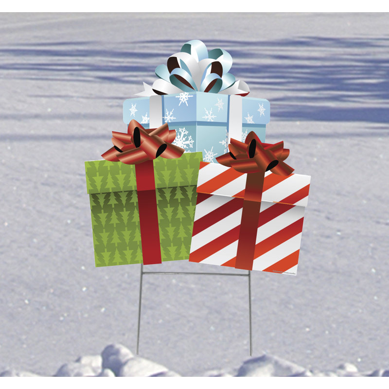 The Holiday Aisle® Group of Presents Garden Stake & Reviews | Wayfair